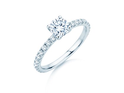 Anello di Fidanzamento Classic 4 Pavé diamante da laboratorio