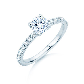 Anello di Fidanzamento Classic 4 Pavé diamante da laboratorio