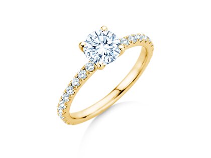 Anello di Fidanzamento Classic 4 Pavé in 18K oro giallo con diamanti da laboratorio 1,44ct E/VS