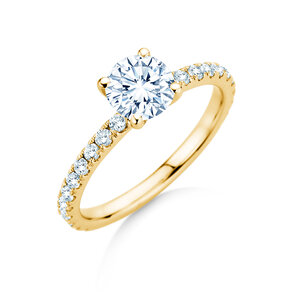 Anello di Fidanzamento Classic 4 Pavé in 18K oro giallo con diamanti da laboratorio 1,44ct E/VS