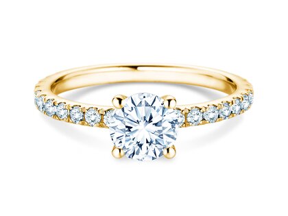 Anello di Fidanzamento Classic 4 Pavé in 18K oro giallo con diamanti da laboratorio 1,44ct E/VS