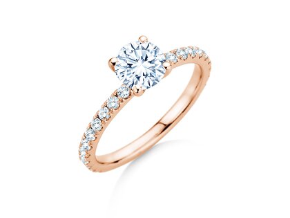 Anello di Fidanzamento Classic 4 Pavé in 18K oro rosa con diamanti da laboratorio 1,44ct E/VS
