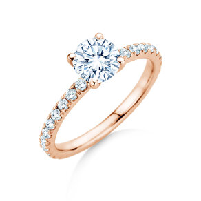 Anello di Fidanzamento Classic 4 Pavé in 18K oro rosa con diamanti da laboratorio 1,44ct E/VS