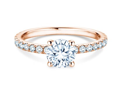 Anello di Fidanzamento Classic 4 Pavé in 18K oro rosa con diamanti da laboratorio 1,44ct E/VS