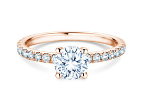 Anello di Fidanzamento Classic 4 Pavé in 18K oro rosa con diamanti da laboratorio 1,44ct E/VS