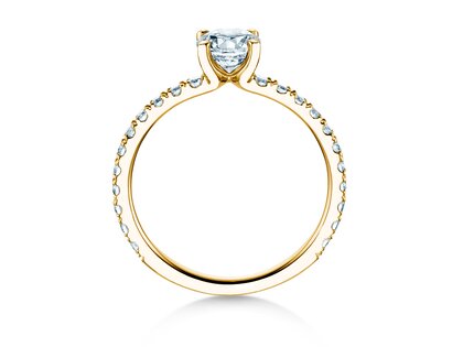 Anello di Fidanzamento Classic 4 Pavé in 18K oro giallo con diamanti da laboratorio 1,44ct E/VS