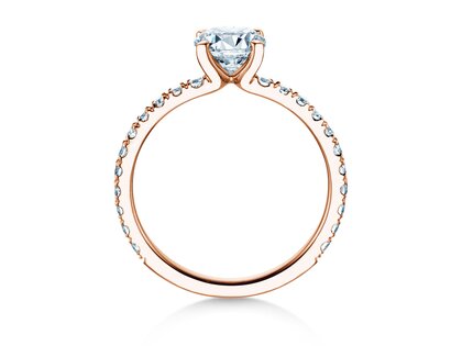 Anello di Fidanzamento Classic 4 Pavé in 18K oro rosa con diamanti da laboratorio 1,44ct E/VS