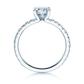 Anello di Fidanzamento Classic 4 Pavé in 18K oro bianco con diamanti da laboratorio 1,44ct E/VS