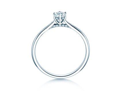 Anello di Fidanzamento Classic 6 Hidden Halo in 14K oro bianco con diamanti 0,30ct G/SI