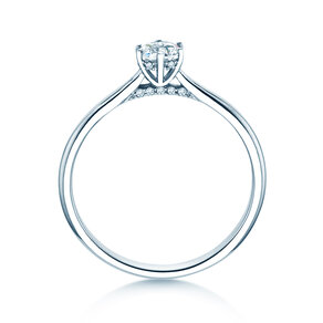 Anello di Fidanzamento Classic 6 Hidden Halo in 14K oro bianco con diamanti 0,30ct G/SI