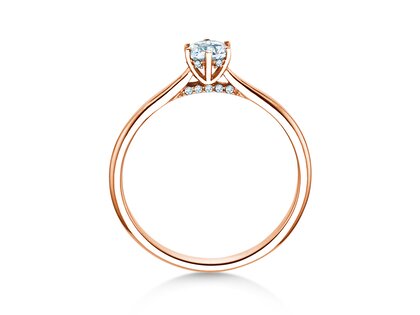 Anello di Fidanzamento Classic 6 Hidden Halo in 14K oro rosa con diamanti 0,30ct G/SI