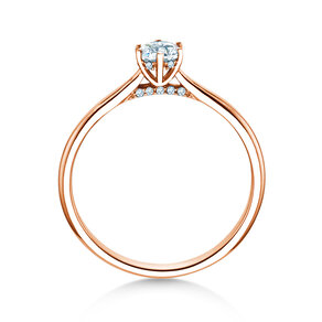 Anello di Fidanzamento Classic 6 Hidden Halo in 14K oro rosa con diamanti 0,30ct G/SI