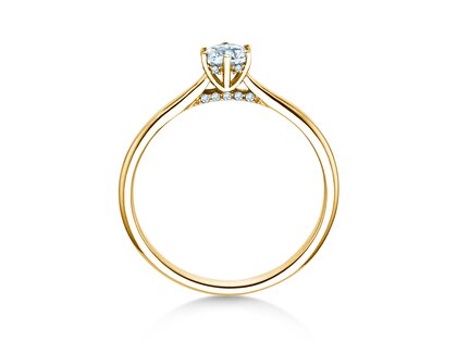 Anello di Fidanzamento Classic 6 Hidden Halo in 14K oro giallo con diamanti 0,30ct G/SI