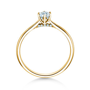 Anello di Fidanzamento Classic 6 Hidden Halo in 14K oro giallo con diamanti 0,30ct G/SI
