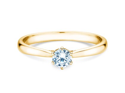 Anello di Fidanzamento Classic 6 Hidden Halo in 14K oro giallo con diamanti 0,30ct G/SI
