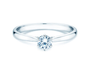 Anello di Fidanzamento Classic 6 Hidden Halo in 14K oro bianco con diamanti 0,30ct G/SI