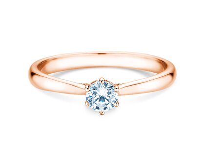 Anello di Fidanzamento Classic 6 Hidden Halo in 14K oro rosa con diamanti 0,30ct G/SI