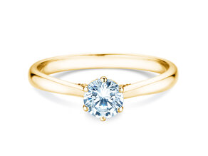 Anello di Fidanzamento Classic 6 Hidden Halo in 14K oro giallo con diamanti 0,55ct G/SI