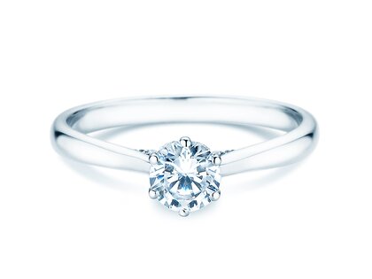 Anello di Fidanzamento Classic 6 Hidden Halo in 14K oro bianco con diamanti 0,55ct G/SI