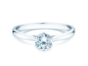 Anello di Fidanzamento Classic 6 Hidden Halo in 14K oro bianco con diamanti 0,55ct G/SI