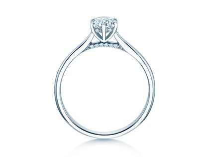 Anello di Fidanzamento Classic 6 Hidden Halo in 14K oro bianco con diamanti 0,55ct G/SI