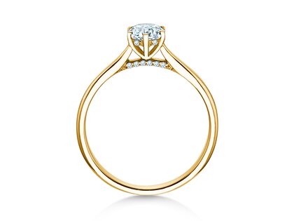 Anello di Fidanzamento Classic 6 Hidden Halo in 14K oro giallo con diamanti 0,55ct G/SI