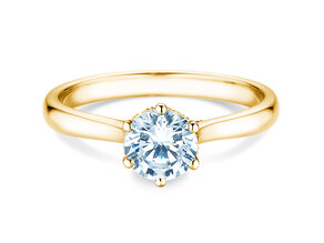 Anello di Fidanzamento Classic 6 Hidden Halo in oro giallo