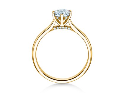 Anello di Fidanzamento Classic 6 Hidden Halo in oro giallo