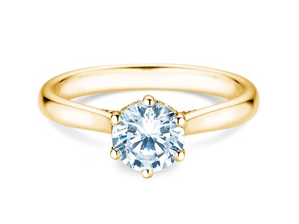 Anello di Fidanzamento Classic 6 Hidden Halo in 14K oro giallo con diamanti 1,08ct G/SI