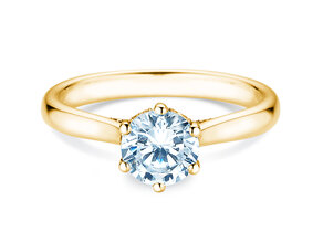 Anello di Fidanzamento Classic 6 Hidden Halo in 14K oro giallo con diamanti 1,08ct G/SI