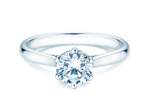 Anello di Fidanzamento Classic 6 Hidden Halo in 14K oro bianco con diamanti 1,08ct G/SI