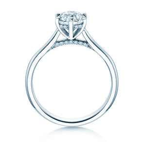 Anello di Fidanzamento Classic 6 Hidden Halo in 14K oro bianco con diamanti 1,08ct G/SI
