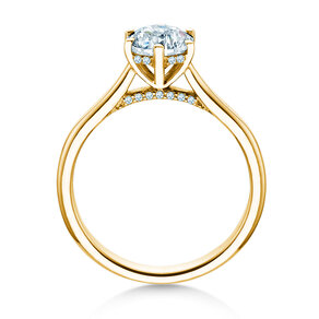 Anello di Fidanzamento Classic 6 Hidden Halo in 14K oro giallo con diamanti 1,08ct G/SI