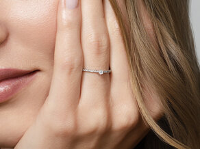 Anello di Fidanzamento Classic Pavé in 14K oro bianco con diamanti 0,20ct G/SI