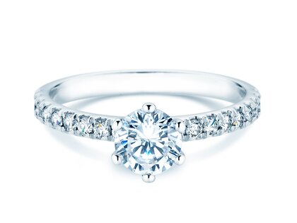 Anello di Fidanzamento Classic Pavé in 18K oro bianco con diamanti 1,11ct G/SI