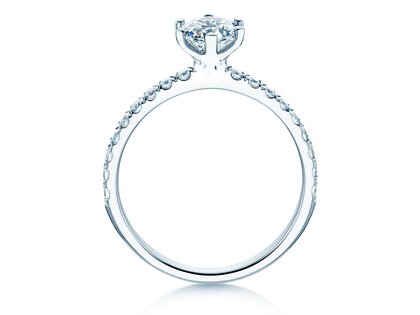 Anello di Fidanzamento Classic Pavé in 18K oro bianco con diamanti 1,11ct G/SI