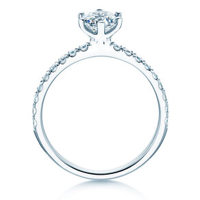 Anello di Fidanzamento Classic Pavé in 18K oro bianco con diamanti 1,11ct G/SI
