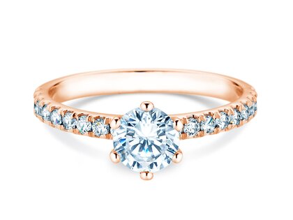 Anello di Fidanzamento Classic Pavé in 18K oro rosa con diamanti 1,11ct G/SI