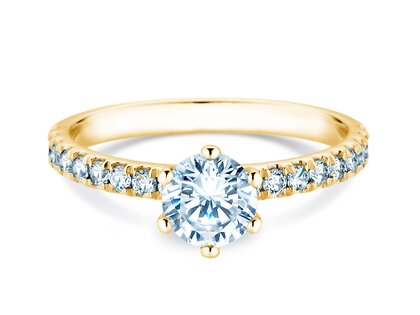 Anello di Fidanzamento Classic Pavé in 14K oro giallo con diamanti 1,11ct G/SI