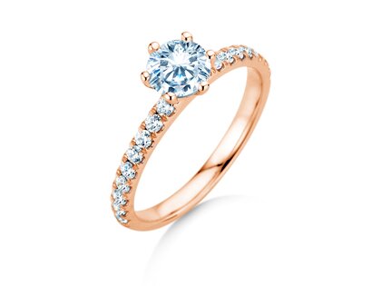 Anello di Fidanzamento Classic Pavé in 18K oro rosa con diamanti 1,11ct G/SI