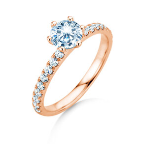Anello di Fidanzamento Classic Pavé in 18K oro rosa con diamanti 1,11ct G/SI