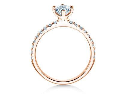 Anello di Fidanzamento Classic Pavé in 18K oro rosa con diamanti 1,11ct G/SI