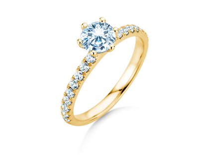 Anello di Fidanzamento Classic Pavé in 14K oro giallo con diamanti 1,11ct G/SI