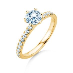 Anello di Fidanzamento Classic Pavé in 14K oro giallo con diamanti 1,11ct G/SI