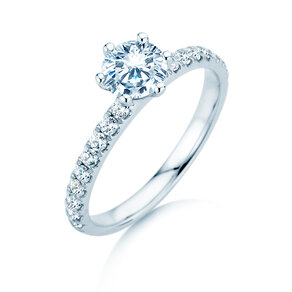 Anello di Fidanzamento Classic Pavé in 18K oro bianco con diamanti 1,11ct G/SI