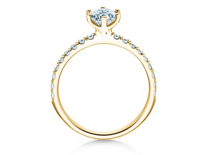 Anello di Fidanzamento Classic Pavé in 14K oro giallo con diamanti 1,11ct G/SI
