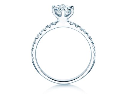 Anello di Fidanzamento Classic Pavé in 14K oro bianco con diamanti 1,36ct G/SI