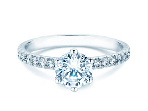 Anello di Fidanzamento Classic Pavé in 14K oro bianco con diamanti 1,36ct G/SI