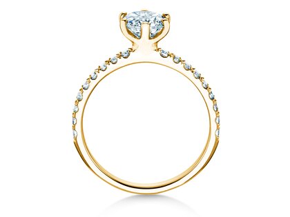 Anello di Fidanzamento Classic Pavé in 18K oro giallo con diamanti 1,36ct G/SI