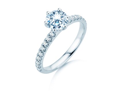 Anello di Fidanzamento Classic Pavé in 14K oro bianco con diamanti 1,36ct G/SI